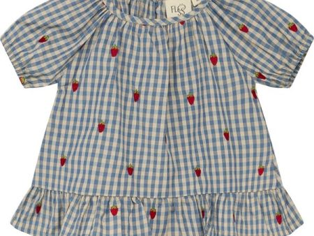 Flöss Polly Bluse Berry Blue Gingham For Discount