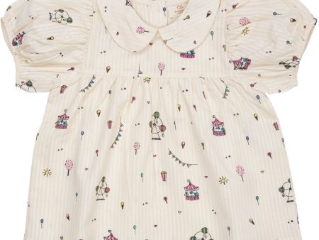 Copenhagen Colors Cream Tivoli Print bluse m. krage Sale