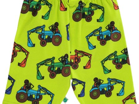 Småfolk Bright Green Sykkelshorts Med Traktor Hot on Sale