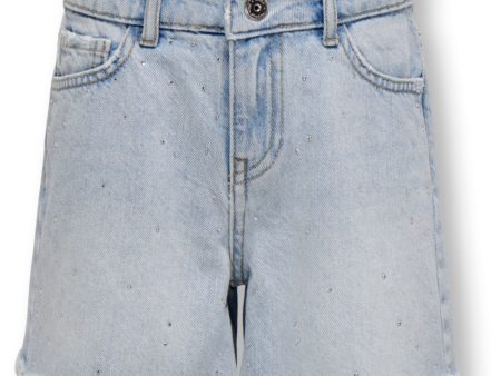 kids ONLY Light Blue Denim Pacy Rhinestone Denim Shorts Online now