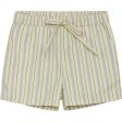 Flöss Bobby Shorts Blue Green Stripe Hot on Sale