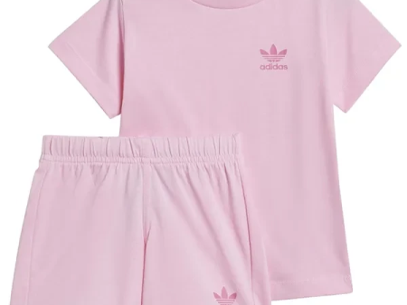 adidas Originals Pink Shorts Tee Sett Hot on Sale