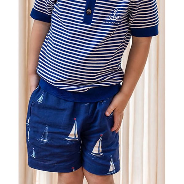 Fliink Mazerine Blue Aop Sailor Shorts Online