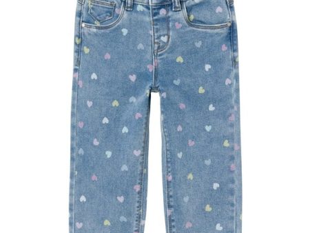 Name it Medium Blue Denim Hearts Bella Mom Jeans Fashion