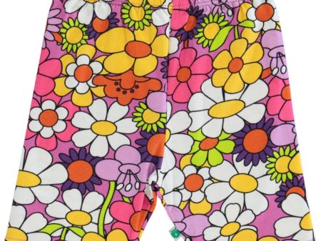 Småfolk Spring Pink Sykkelshorts Med Blomster Hot on Sale