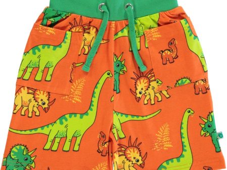 Småfolk Orange Shorts Med Dinosaur on Sale